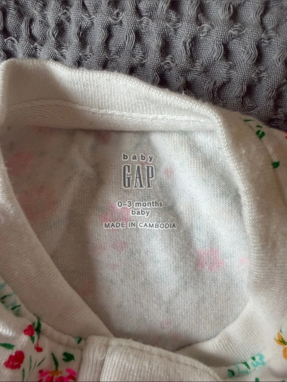 GAP Baby Romper Set in White with Pink & Green Floral